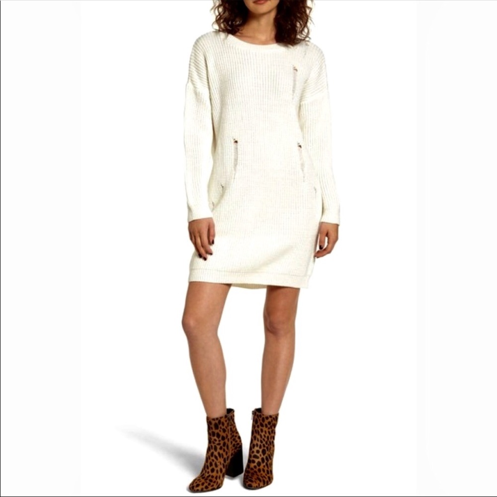 NWT Nordstrom distress sweater dress oversized XS